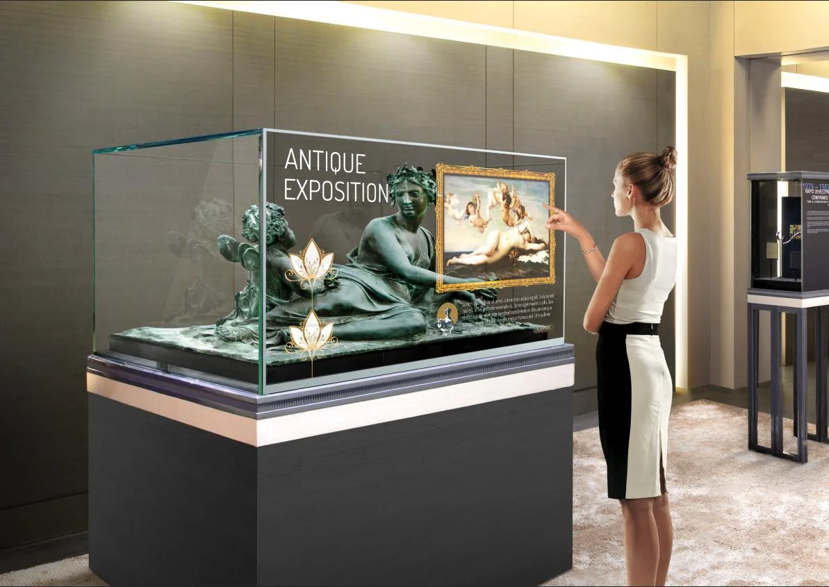 Transparent OLED museum display application concept