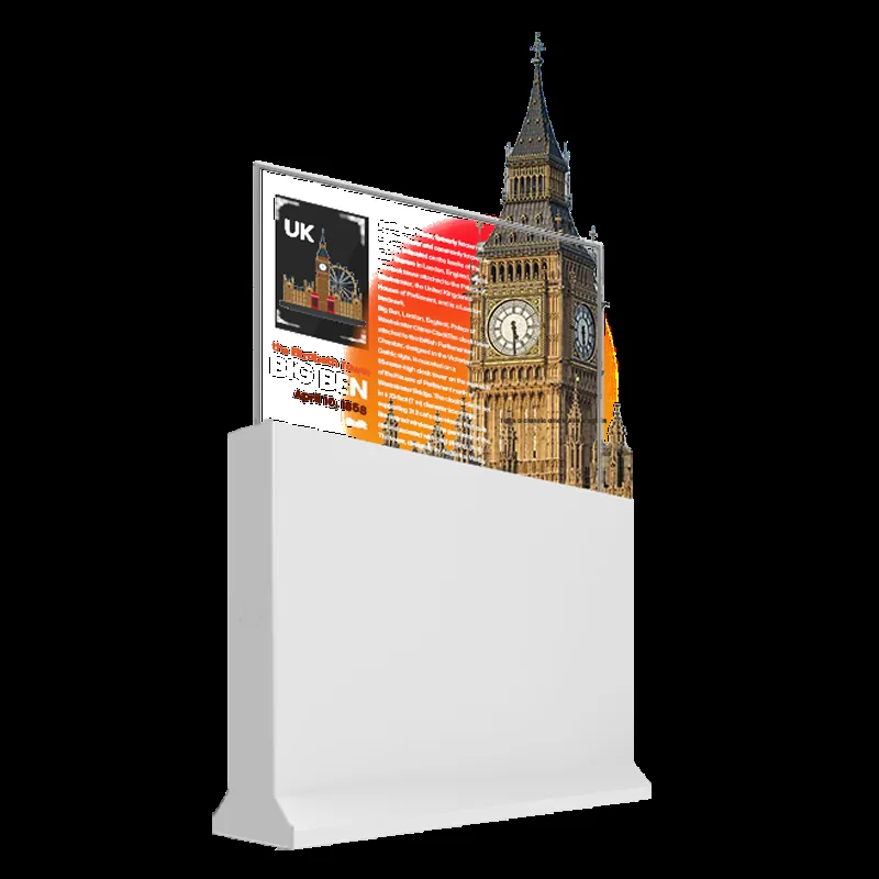 Motorized transparent display for a retail window